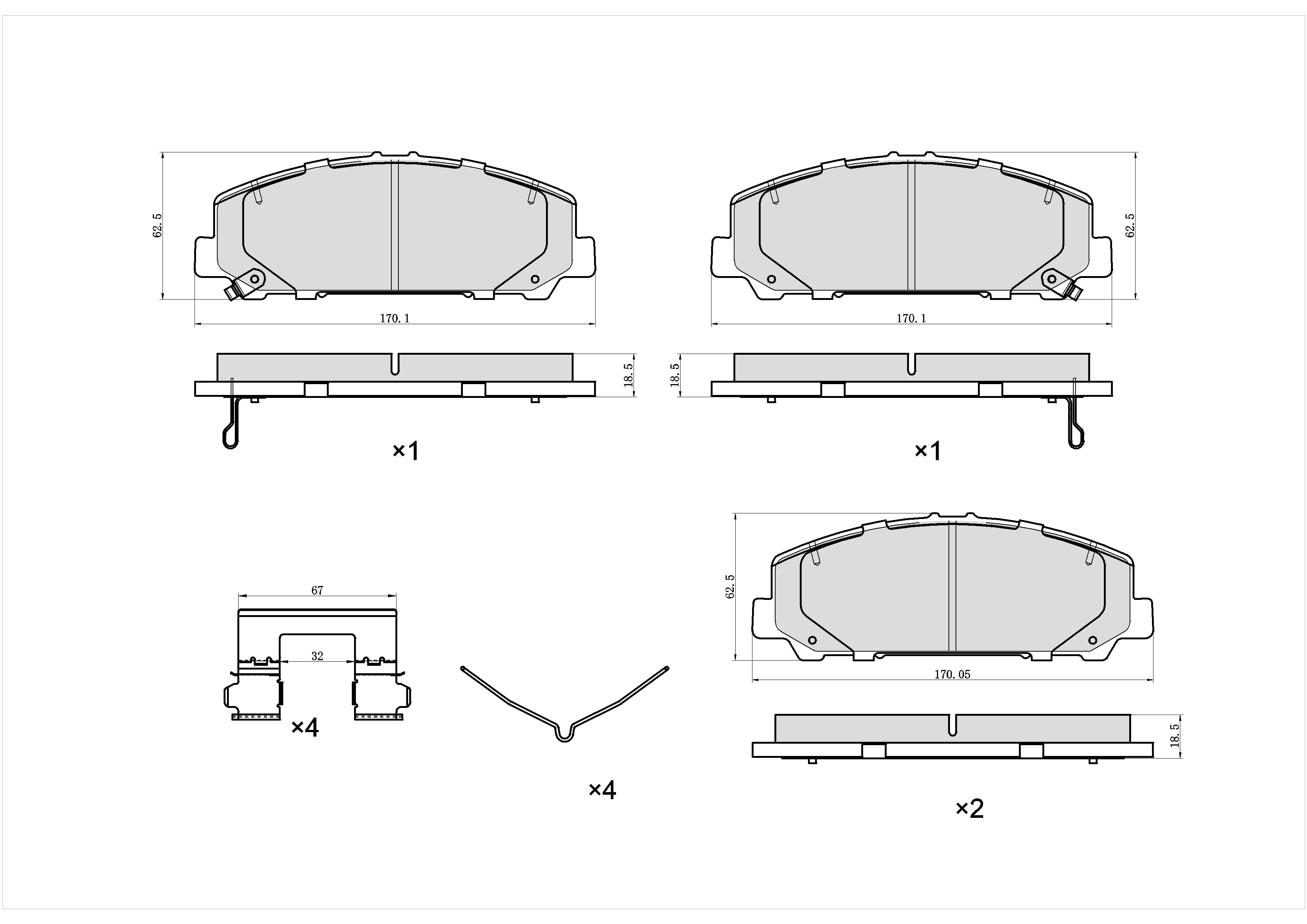 UltraHC 700 Brake Pad Set, Front HC7.1509.0.C, Nissan Armada TITAN 2023-2017