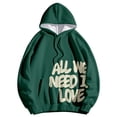 thumbnail image 4 of NinXxx Women's Winter Lined Hoodie Streetwear Sweatshirt Cold Weather Dark Green S, 4 of 5