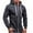 Dark gray, variant on Azrian Men's Fleece Hooded Zip-Up Jacket New Fashion All-match Zipper Hooded Sweater Coat Men's Solid Color Cardigan