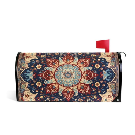 Boho Mandala Mailbox Covers Magnetic Post Box Cover Wraps Standard Size 25.5"x21" Waterproof Home Garden Yard Outside Decor