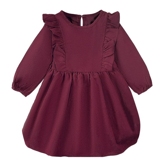 CAIVO Autumn Girls Corduroy Pinafore Dress With Pleated Skirt And Scalloped Trim Casual Play Outfit Toddler Kids