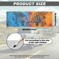 thumbnail image 7 of SEANATIVE Truck Window Graphic Decal Waterproof Perforated Vinyl Stickers UV Protection Car Rear Film Decal for Pickups Trucks, 66.9 x 22.4 Inch, Wolf Tiger Fire Pattern Red Blue, 7 of 7