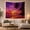 Magenta Sky, variant on Ocean Waves Tropical with Beach Sunset Tall Palm, Mystical Fantasy for Space Lovers, Galaxy Room Decor, Valentine'S Day Gift, Tapestry Wall Hanging for Bedroom and Dorm