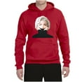 thumbnail image 2 of Wild Bobby, Hip Marilyn Monroe Portrait Classic Beauty Pose, Famous People, Unisex Graphic Hoodie Sweatshirt, Red, XX-Large, 2 of 4