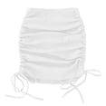 thumbnail image 1 of Falda corta ajustada con cordón lateral para mujer, elástica, fruncida, mini lápiz, 1 of 7