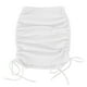 thumbnail image 1 of Falda corta ajustada con cordón lateral para mujer, elástica, fruncida, color blanco, XL, 1 of 6