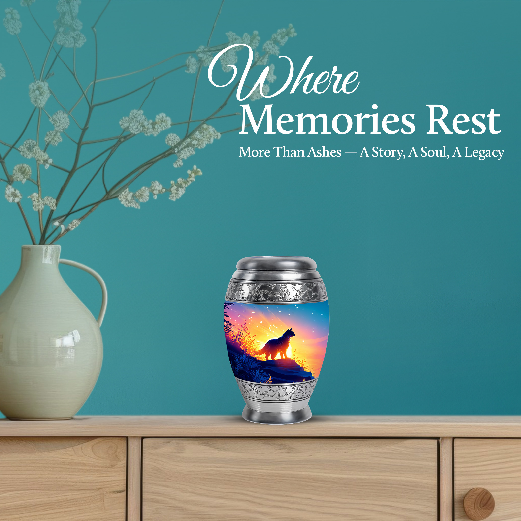 SABURIAL Cat Mini Urns for Human Ashes Keepsake - Keepsake Burial Urn for Ashes for Men - Small Cremation Urns for Women Ash - 3 Inch - Memorial Tiny Funeral Urn