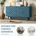 thumbnail image 4 of EUROCO 60.7" Sideboard Buffet Cabinet,Large Kitchen Storage Cabinet with 4 Convex Pattern Doors,4 Shelves and Silver Handles,Modern Coffee Bar Cabinet Console Cabinet for Dining Room,Navy, 4 of 8