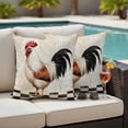 thumbnail image 4 of Vintage Rooster Outdoor Waterproof Pillow Covers, Watercolor Pastoral Animals White Decorative Square Throw Pillowcase Sofa Cushion Sham for Patio/Couch/Chair, 16"x16" 2 Pack, 4 of 8