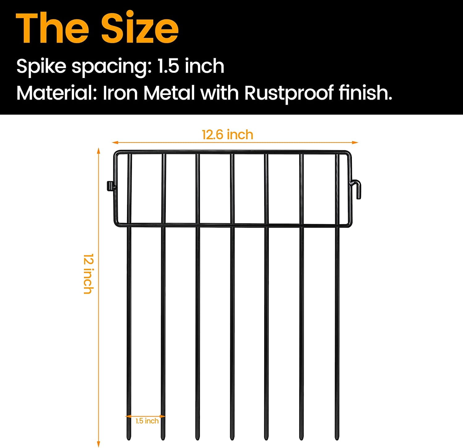 Black Animal Barrier Fence 24 Pack 12in x12in No  Garden Decorative Metal Fencing for Dogs Rabbits