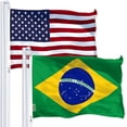 thumbnail image 1 of USA American & Brazil Brazilian Flags 3x5 FT Combo Printed 150D Polyester By, 1 of 6