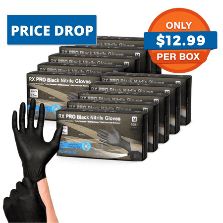 

Black Nitrile Gloves - Exam Grade Powder Free (6 Mil)