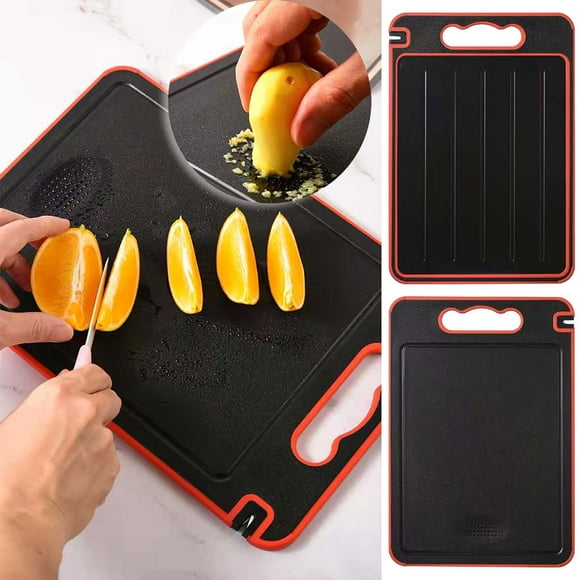EGNMCR Thaw The Vegetables With Stainless Steel Cutting Board Cutting Board Double-sided Thickened Cutting Board Convenient Cutting Vegetables Aluminum Alloy With cutting board