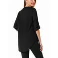 thumbnail image 3 of SAYFUT Junior's Plus Chiffon Blouse Top T-Shirt Loose V Neckline Top Long Sleeve Blouse Size S-5XL, 3 of 7
