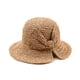 thumbnail image 5 of Qarigey Sombrero de paja de verano para mujer, sombreros para el sol de ala ancha con lazo, para deportes al aire libre, ahuecado, plegable, a Caqui M (56-58 cm) 2piezas, 5 of 6