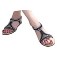 thumbnail image 3 of TrendOFT Womens Footbed Sandals Casual Stylish For Everyday Comfort With Open Toe And Rhinestone Perfect For Summer Wear With Dresses Sandales Plateforme Pour Femmes Black 38, 3 of 9