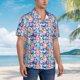 thumbnail image 3 of Balery Cartoon colorful cute cat Camisas hawaianas de manga corta para hombre, camisas playeras de corte holgado, camisas de vacaciones con botones,3X-Large, 3 of 7