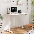 thumbnail image 1 of FlexiSpot Home Office Electric Height Adjustable Standing Desk 48" x 30" Memory Programmable Presets Computer Desk (White Frame+ White Top), 1 of 6