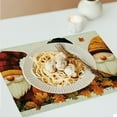 thumbnail image 6 of Pratyus Gnomes Pumpkin Linen Cloth Table Mats Set of 4 for Birthday Parties, Christmas, Restaurants - Heat-Resistant & Stain-Resistant Placemats 18x12in, 6 of 8