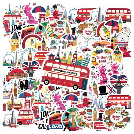 35pcs-50pcs Colorful Stickers London Stickers Iconic Stickers UK Stickers for Suitcases Phones Laptops