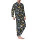 thumbnail image 2 of Balery Flowers Butterfly Pijama para Hombre de Dos Piezas con Manga Larga, Conjunto de Dormir y Descanso Suave con Bolsillos-Medium, 2 of 7