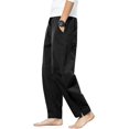 thumbnail image 2 of SURJDE Men Linen Harem Pant Stretchy Waist Drawstring Loose Fit Beach Trousers, 2 of 7