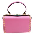 thumbnail image 4 of Pre-Owned Valentino Garavani Rockstud Alcove Box Grainy Calfskin Leather Shoulder Bag Pink, 4 of 12