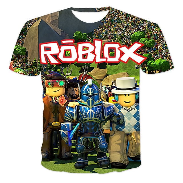 ROBLOX-Camiseta de verano bidimensional con estampado Digital, Top deportivo transpirable de manga corta con cuello redondo en 3D