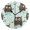 Black, variant on Mint-chocolate-color Cute Monsters Round Wall Clock Silent Analog Battery Operated Gold Pointer Home Decor 9.84" Diameter