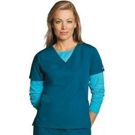 - Cherokee Womens Mini Mock Wrap Top, Red, XXXXX-Large