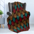 thumbnail image 4 of Earth Tones Soft Flannel Fleece Throw Blanket, Native Eastern Art with Abstract Details Old Motifs of Culture, Cozy Plush for Indoor and Outdoor Use, 50" x 70", Multicolor, by Ambesonne, 4 of 5