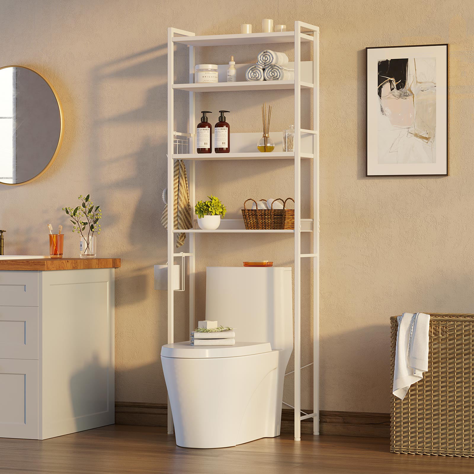 Over The Toilet Storage Shelf Rack Organizer 2 Tier Bathroom Holder Space  Saver No Drilling, 1 unit - Fry's Food Stores