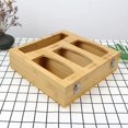 thumbnail image 3 of Plastic Wrap Storage Box Home Kitchen Drawer Storage Creative Multi-lattice Garbage Bag Simple Wooden Box, 3 of 6