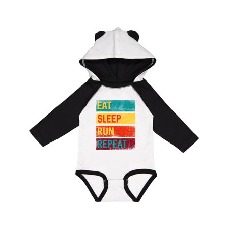 

Inktastic Running Eat Sleep Run Repeat Fitness Gift Baby Boy or Baby Girl Long Sleeve Bodysuit