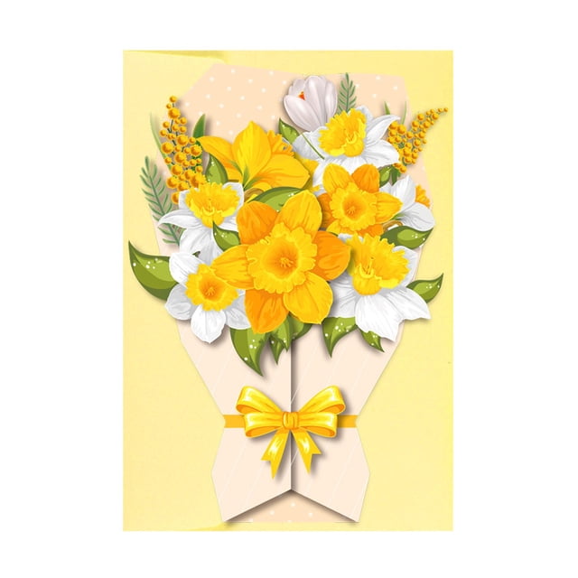 Bouquet Greeting Card Flower Modeling Birthday Decoration Card Stereo Blessing Card Color Envelope for Celebrations Stationery Greeting Card set