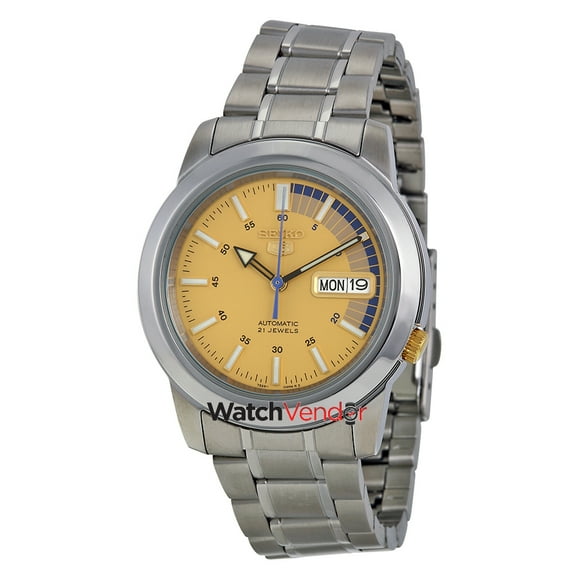 Seiko 5 Automatic Gold Dial Stainless Steel Men's Watch SNKK29