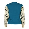 thumbnail image 5 of Women’s Casual Leopard Print Knitted Pullover Sweaters Long Sleeve Crew Neck Jumper Tops, 5 of 7