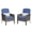 Gray+Blue, variant on 2-Piece Grey Ombre Wicker Patio Chair Set – Weatherproof Handwoven Rattan with Thick Blue Cushions – Compact Outdoor Seating for Deck, Porch, Backyard