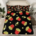 thumbnail image 2 of Manfei Cinema Popcorn Twin Sheet Sets,Movie Time Twin Fitted Sheet,Red Yellow Black Flat Sheet For Girl,Microfiber Bedroom Decor,3 Pieces, 2 of 7