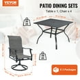 BENTISM 5 Pieces Outdoor Patio Dining Set Furniture Table and 4 Swivel