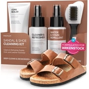 FORTIVO 4-in-1 Sandal and Shoe Cleaning Kit for Birkenstock  Premium Care Kit Safe for Leather, Suede, Nubuck & Cork - Includes Sealer, Protector Spray, Cleaner & Brush