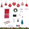 thumbnail image 3 of Mini Casa 11 Uds. Conjunto de escena en miniatura de hadas casa de muñecas modelo de puerta de elfo adornos navideños Likrtyny Libre de BPA, 3 of 7