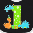 thumbnail image 4 of Inktastic Dinosaur First Birthday Party Boys or Girls Baby Bib, 4 of 4