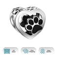 thumbnail image 5 of ROSIANNA 925 Sterling Silver Charm for Bracelets Black Pawprint Heart Charms Women Bracelet Charm, 5 of 7