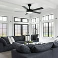 thumbnail image 3 of Vaczon 48" Modern Black Smart Ceiling Fan with Light and Remote for Dining Room and Kitchen, 3 of 13