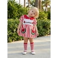 thumbnail image 5 of Cenuakty Baby Girl Summer Romper Dress Cute Watermelon Embroidery Short Bubble Sleeve Dot Print Jumpsuit, 5 of 9