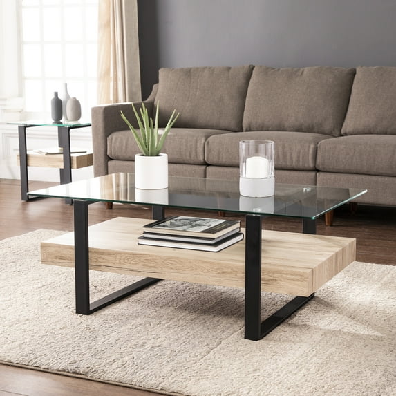 CoSoTower Farmhouse Cocktail Table W/ Shelf