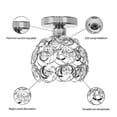 thumbnail image 4 of YANSUN 7 in 1-Light Chrome Crystal Semi Flush Mount Ceiling Light Modern Mini Light Fixturer for Ceiling Entryway Bedroom, 4 of 6