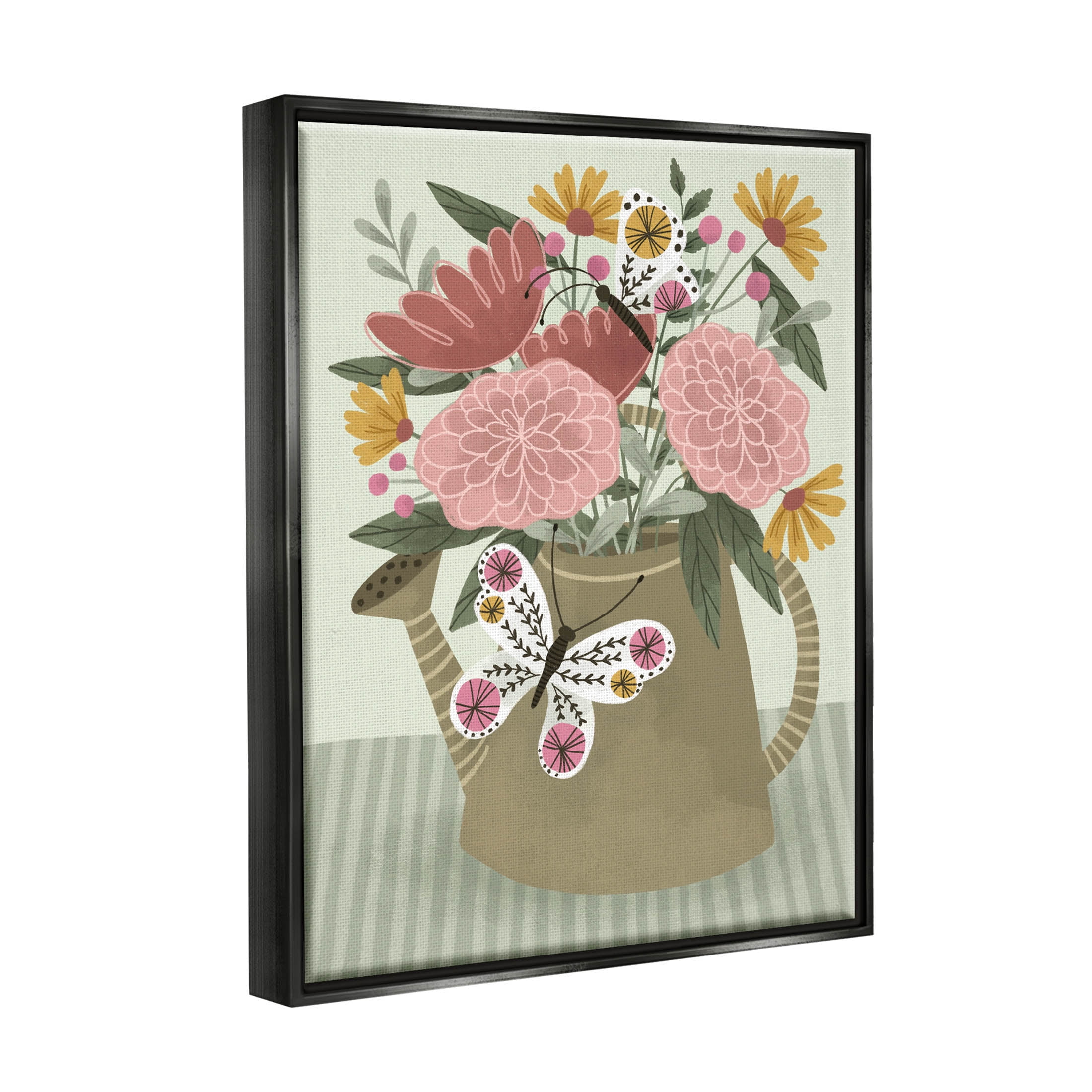 Mixed Dahlia Gardening Bouquet Botanical & Floral Graphic Art Jet Black Framed Art Print Wall Art