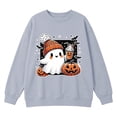 thumbnail image 4 of Zylarhe Halloween Sweatshirts for Kids Halloween Graphic Hoodie for Girls Cozy Sweatshirt Pattern Autumn Party Wear Light Gray 1-2 Years, 4 of 4